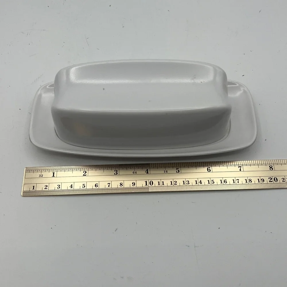 MCMVtg Watertown Lifetimeware Sugar Dish & Lenox Ware White Butter Dish Melamine
